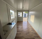 Bürocontainer 6,00 x 2,40 m mit WC, Dusche und Küche (Ref: 2390)